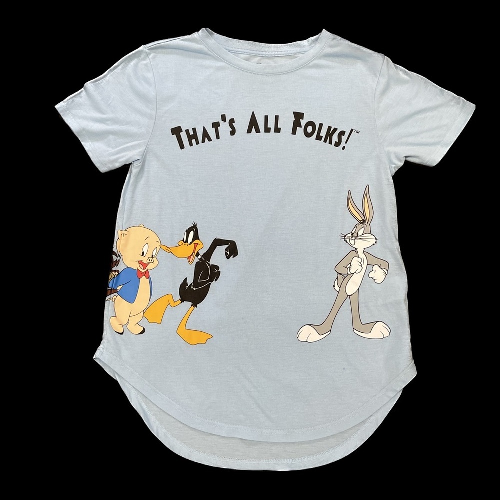 VTG Looney Tunes Bugs, Taz, Porky, Daffy & Marvin T-Shirt Size Medium Juniors